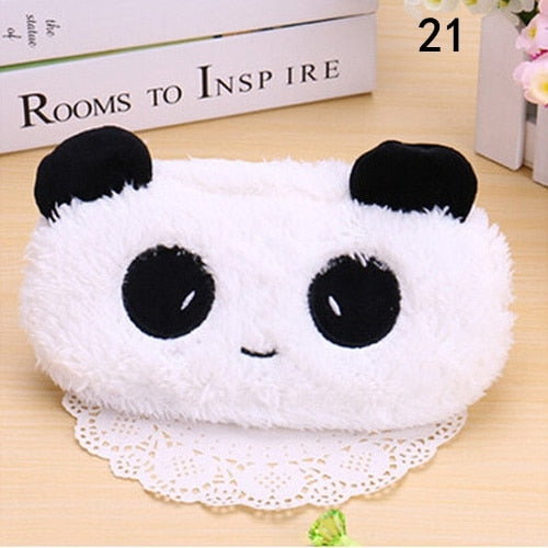 Kawaii Cartoon Pencil Case Plush Cute Handle Pencilcase School Supplies Pencil Bag for Boy Girl Stationery Pouch