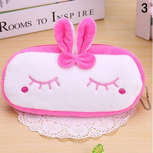Kawaii Cartoon Pencil Case Plush Cute Handle Pencilcase School Supplies Pencil Bag for Boy Girl Stationery Pouch