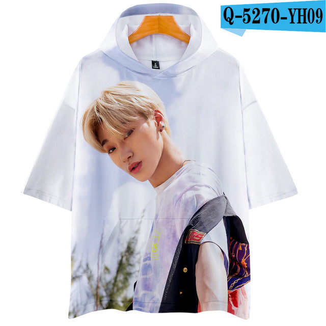 Korean KPOP ATEEZ Album 3D Hooded Women Men  Loose T-shirt Tops - Kpopshop