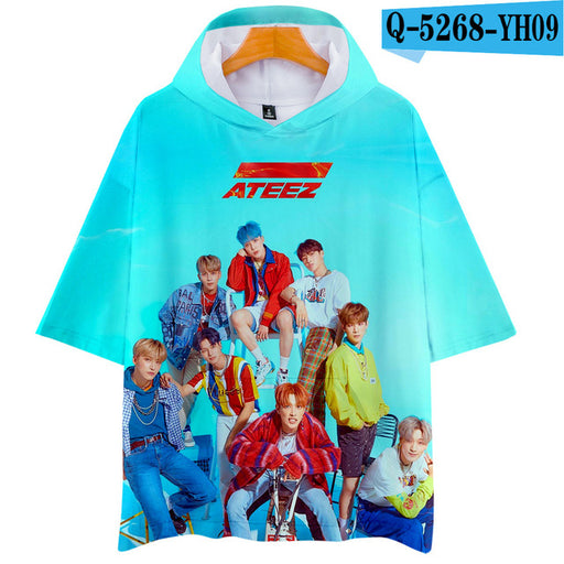Korean KPOP ATEEZ Album 3D Hooded Women Men  Loose T-shirt Tops - Kpopshop