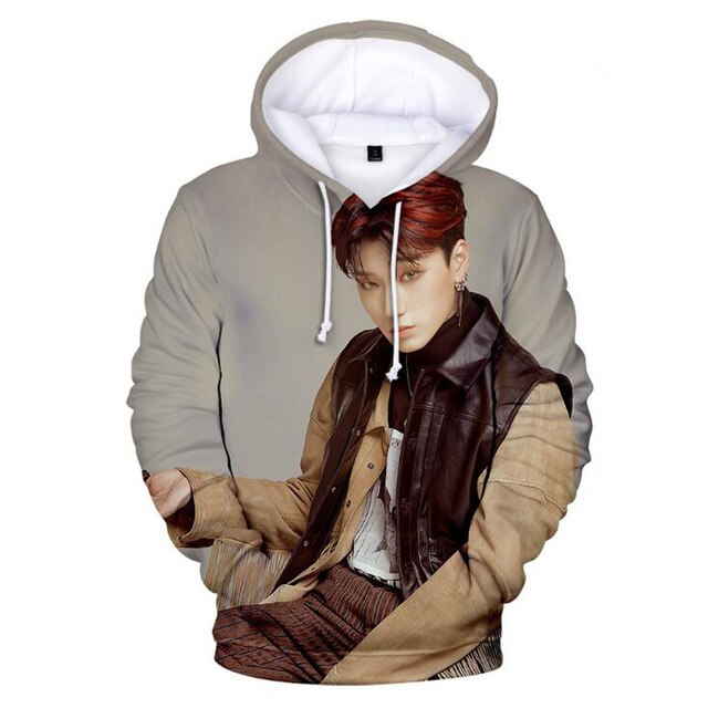 Korean Team ATEEZ 3D Men/Women  Sweatshirt Fall Boys/Girls Hooded Jacket Funny - Kpopshop