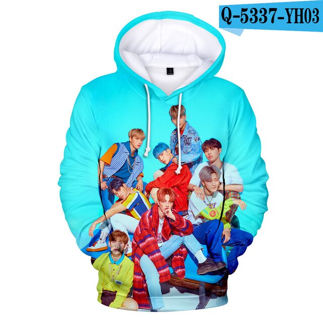 Korean Team ATEEZ 3D Men/Women  Sweatshirt Fall Boys/Girls Hooded Jacket Funny - Kpopshop