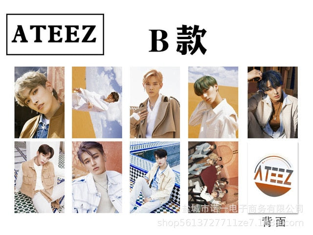 Kpop ATEEZ Photocard Album Series Double Side HD photo Round corner Photo Card High quality