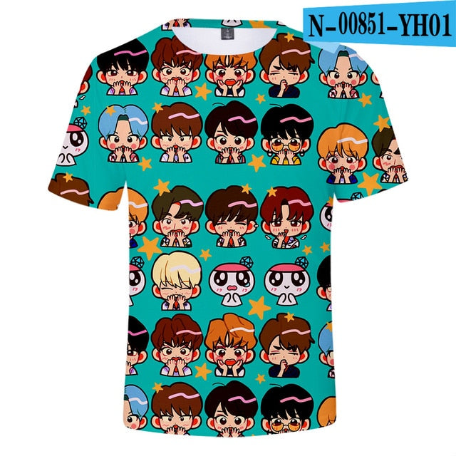 Kpop  Seventeen 3D Printed T-shirts Women/Men  Short Sleeve
