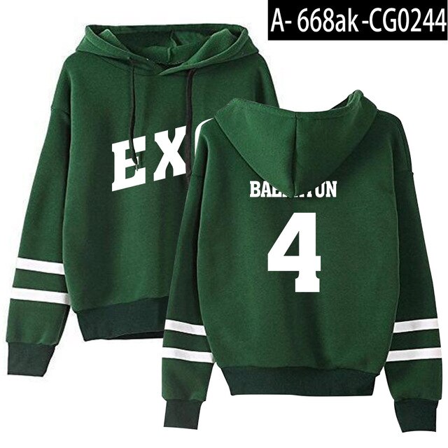 Kpop EXO Sweatshirt Women Chanyeol Casual Tracksuit Loose Hoodie Sweatshirt Korean Style Loose Sweatshirts Soft Simple