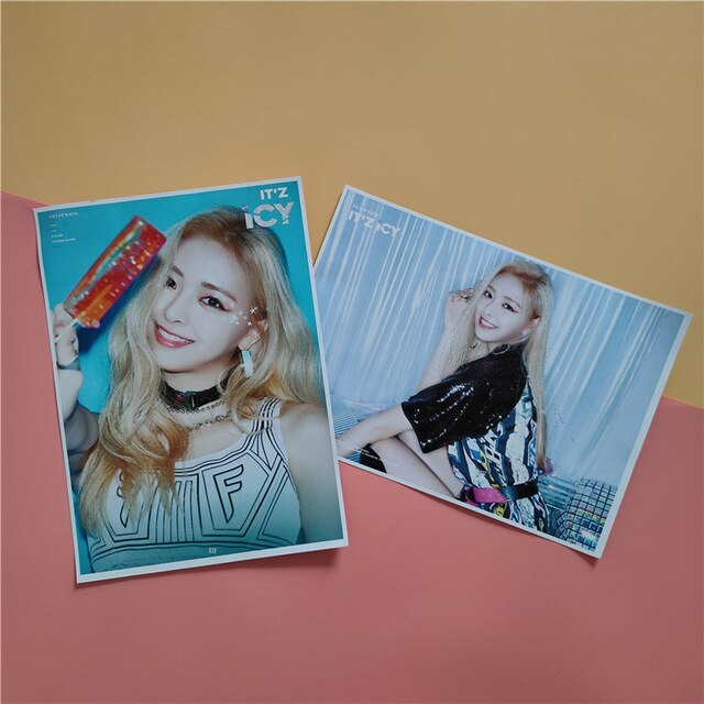 Kpop ITZY New Album ICY Clear HD Printing Wall Photo Poster Stickers Yeji Lia Ryujin Yuna Self-adhesive Pictorial Fans Gifts