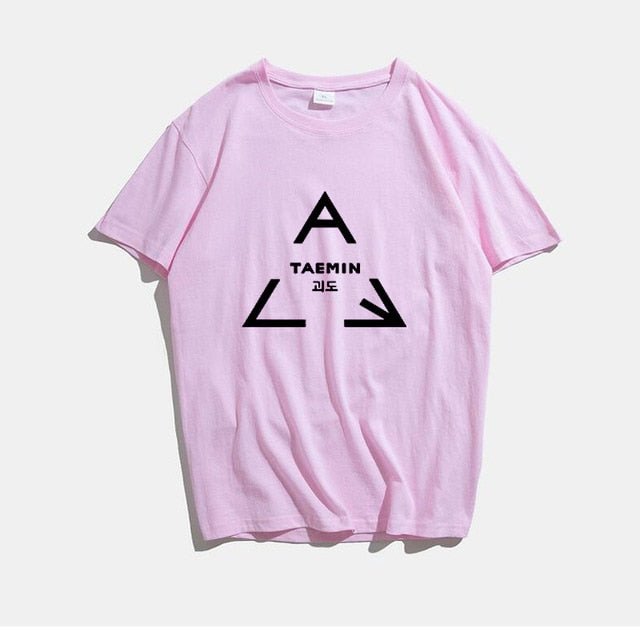 Kpop Merchandise Shinee Taemin Kpop Shot Sleeve O Neck T Shirt Unisex K-pop Cotton Casual Steetwear Tshirt