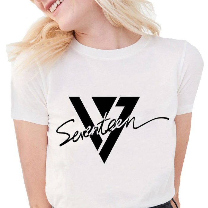 Kpop Seventeen Print T Shirt Women Summer Short Sleeve Shirt