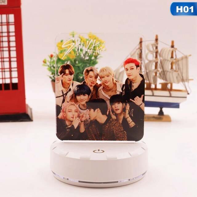 Kpop Stray Kids Led Night Light 7 Team  Kids Bedroom Nightlight  3d Lamp Child Xmas Gift For Fans