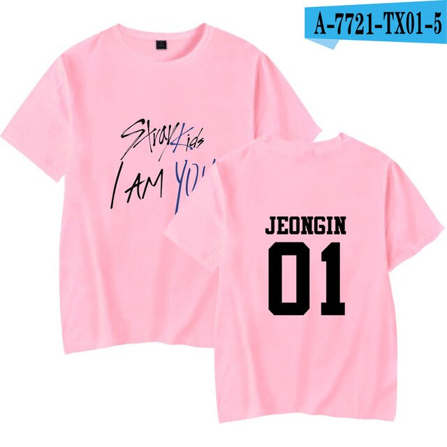 Kpop StrayKids Stray Kids Album Fan Club Shirts Hip Hop Loose Clothes Tshirt T Shirt Short Sleeve Tops T-shirt Summer Tops