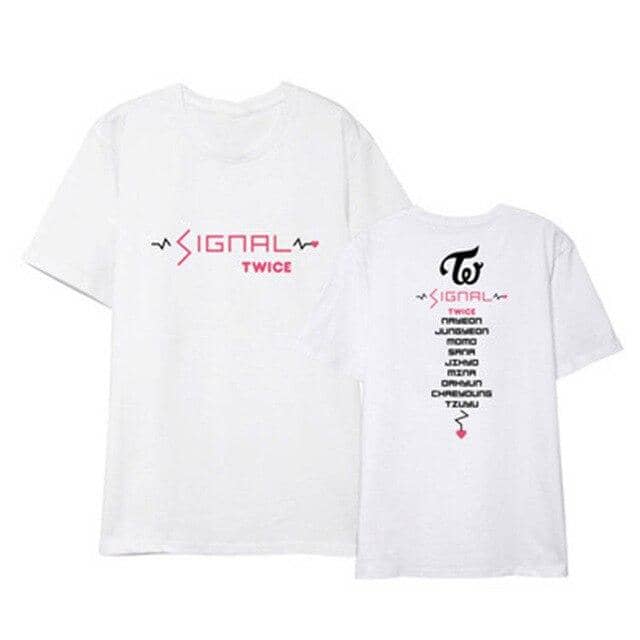 Kpop Newest Kpop TWICE SIGNAL Album Shirts K-POP Casual Cotton Clothes Tshirt T Shirt Short Sleeve Tops T-shirt DX440 that you'll fall in love with. At an affordable price at KPOPSHOP, We sell a variety of Kpop TWICE SIGNAL Album Shirts K-POP Casual Cotton Clothes Tshirt T Shirt Short Sleeve Tops T-shirt DX440 with Free Shipping.