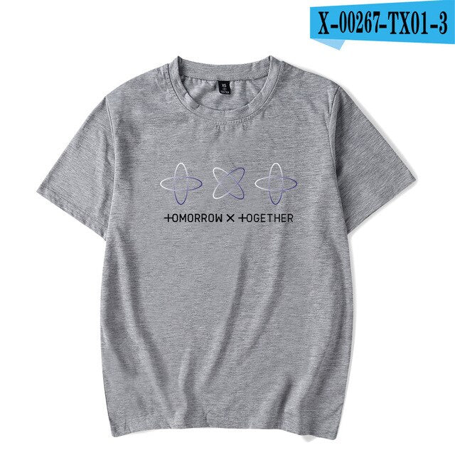 Kpop TXT TOMORROW X TOGETHER Group Logo YEONJUN Tee Shirts Summer Casual Clothes T-shirt Short Sleeve fashion Printde T-Shirts