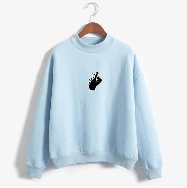 Kpop New Turtleneck Women Funny Gesture Pullover Sudaderas Mujer - Kpopshop