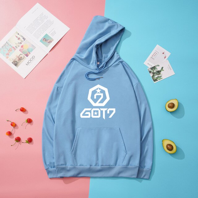 Kpop Women Autumn New Long Sleeve Got7 Fashion Print Hoodie Sportswear Streetwear Loose Popular Hoody Sweatshirt Female