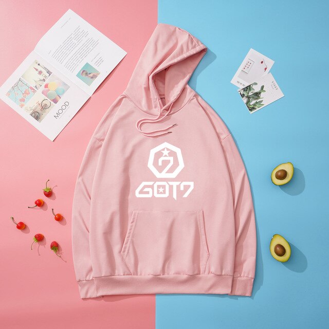 Kpop Women Autumn New Long Sleeve Got7 Fashion Print Hoodie Sportswear Streetwear Loose Popular Hoody Sweatshirt Female