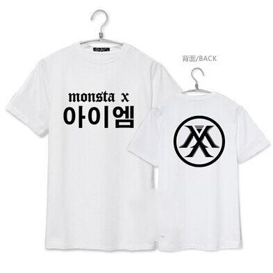 Monsta X member korean name  printing short sleeve T-shirt  men women summer t-shirt