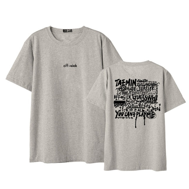 Kpop shinee taemin sick off concert same printing o neck short sleeve t shirt unisex fashion summer style