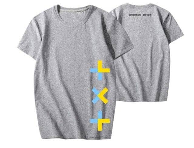 Kpop txt logo for unisex loose k-pop t-shirt 5 colors top tees - Kpopshop
