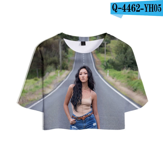 MAMAMOO 3D Printed Women Crop Top Fashion Kpop Summer Short Sleeve T-shirts