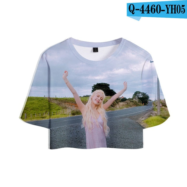 MAMAMOO 3D Printed Women Crop Top Fashion Kpop Summer Short Sleeve T-shirts