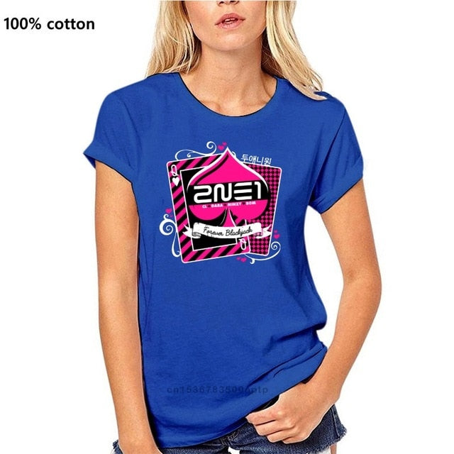 Men t-shirt 2NE1 Forever Blackjack tshirt Women t shirt