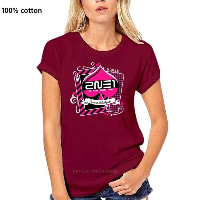Men t-shirt 2NE1 Forever Blackjack tshirt Women t shirt
