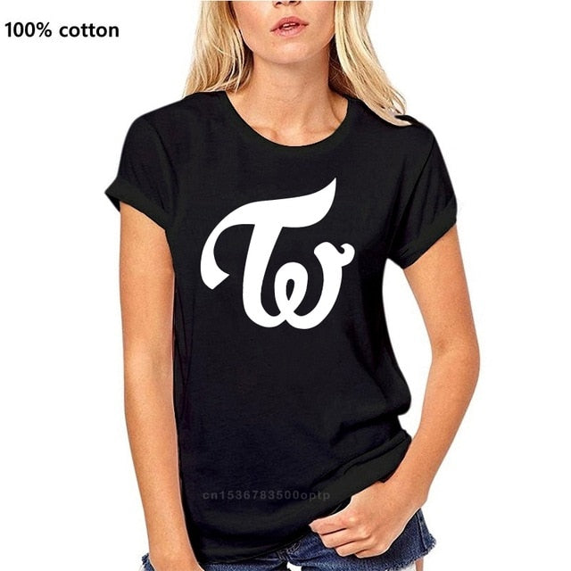 Men tshirt  TWICE KPOP LOGO   WHITE Unisex T Shirt