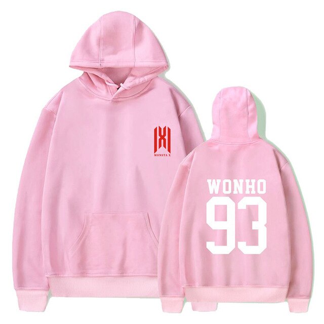 Monsta X Album World Tour Print Long Sleeve Hooded Sweatshirt Itself Kpop Hoody Oversize Pullovers Hoodies