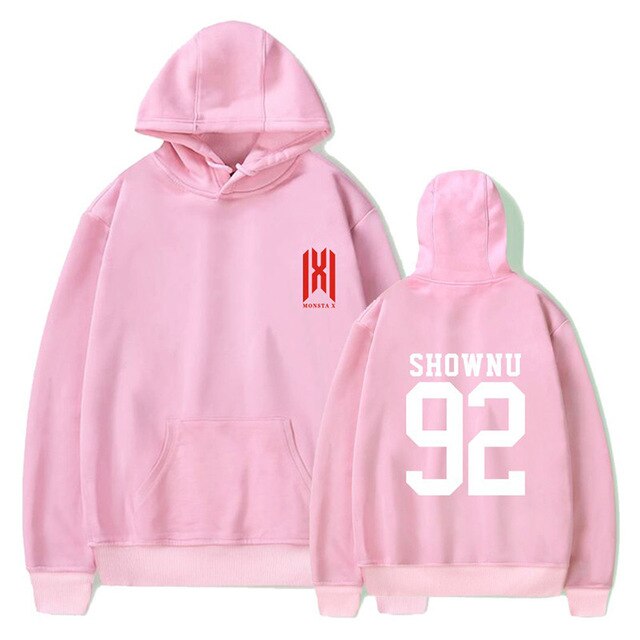 Monsta X Album World Tour Print Long Sleeve Hooded Sweatshirt Itself Kpop Hoody Oversize Pullovers Hoodies
