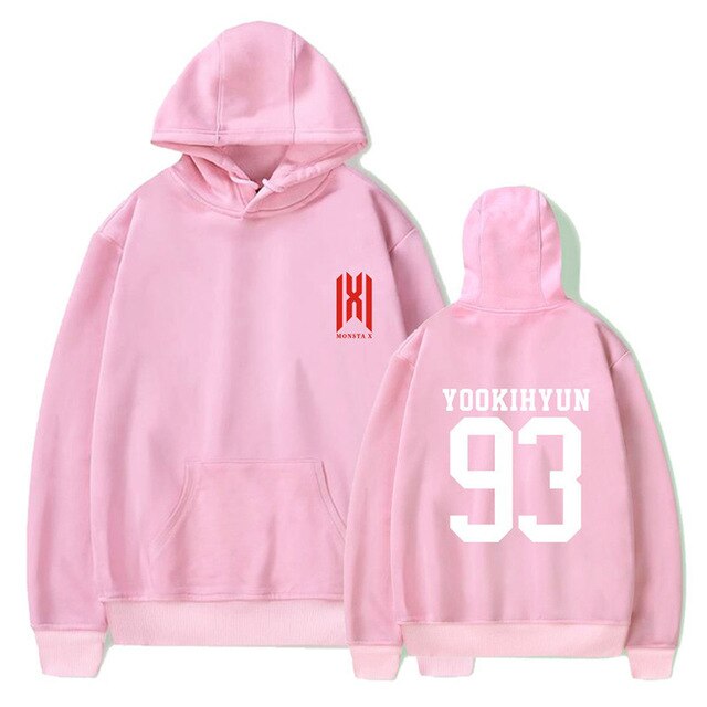 Monsta X Album World Tour Print Long Sleeve Hooded Sweatshirt Itself Kpop Hoody Oversize Pullovers Hoodies