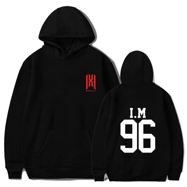 Monsta X Album World Tour Print Long Sleeve Hooded Sweatshirt Itself Kpop Hoody Oversize Pullovers Hoodies