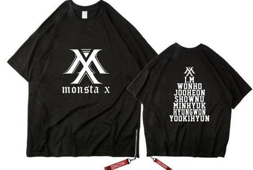 Kpop Newest Monsta x all member name printing o neck summer black t shirt for kpop fans color stripes/zipper oversize unisex t-shirt that you'll fall in love with. At an affordable price at KPOPSHOP, We sell a variety of Monsta x all member name printing o neck summer black t shirt for kpop fans color stripes/zipper oversize unisex t-shirt with Free Shipping.