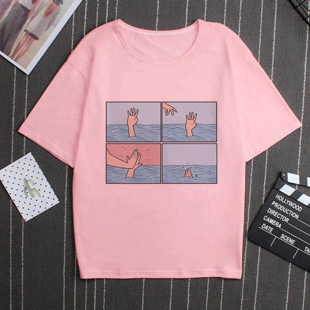 Kpopshop Originals - My Depression My Brain My Anxiety Letter Pink T-Shirt - Kpopshop