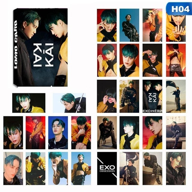 New 30Pcs/set KPOP EXO New OBSESSION 6th Album Photo Card Self Made LOMO Card Photocard