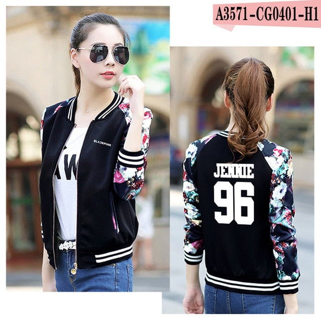 New Baseball Jacket Black Pink KPOP Jackets In Your Area Album LISA JENNIE JISOO Letter Print Fans Clothes K-POP Jacket Coats