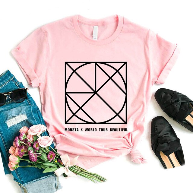 New Cool Printed Men Women Teens MONSTA X T-Shirt Boys Girls T-Shirt Casual Cotton Couple Short Sleeve Tee Tops Surprise Gift