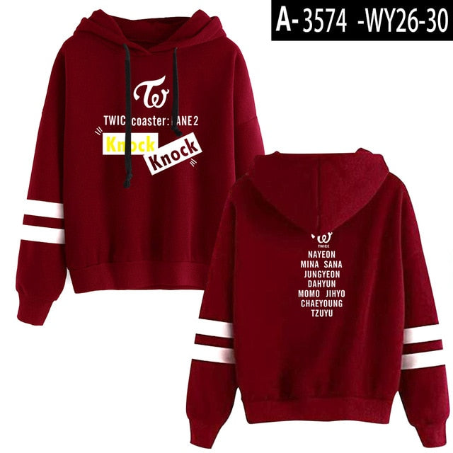New KPOP TWICE Hooded Sweatshirts   Long Sleeve Pullover Hoodies