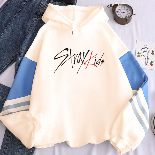 New Korean Style Kpop Straykids Stray Kids Album Women/men Hoodies Patchwork Hooded Tops Pullovers Sweatshirts Long Sleeve