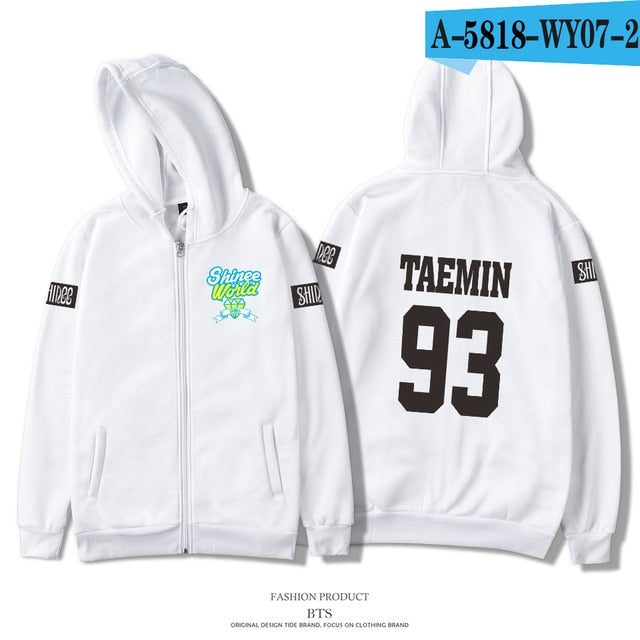 New Shinee Jonghyun Kpop R.I.P. Zipper Hoodies Sweatshirt Men Women Hoodie Casual