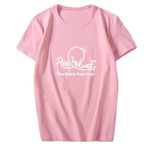 New arrival summer style Red Velvet album red festival member name printing t shirt k-pop o neck short sleeve unisex t-shirt