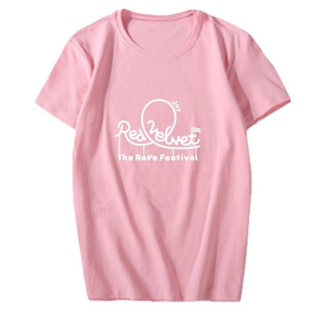 New arrival summer style Red Velvet album red festival member name printing t shirt k-pop o neck short sleeve unisex t-shirt