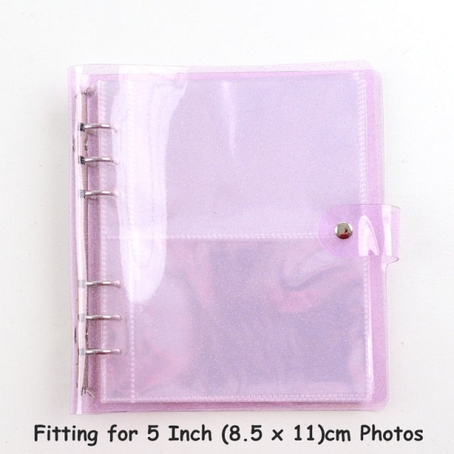 PVC Portable Photo Album Jelly Glitter Color Album for Mini Instax & Name Card Kpop Stars Photos Binder