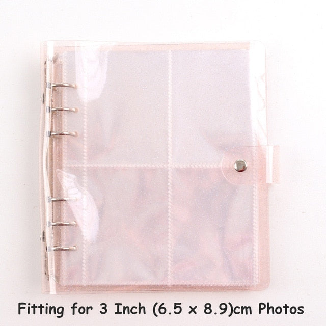 PVC Portable Photo Album Jelly Glitter Color Album for Mini Instax & Name Card Kpop Stars Photos Binder