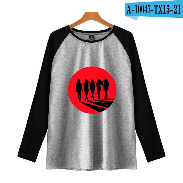 Red Velvet Kpop Fashion Printed Raglan T-shirts Women/Men Long Sleeve Trendy Tshirts 2021 Hot Sale Casual Fans Tee Shirts