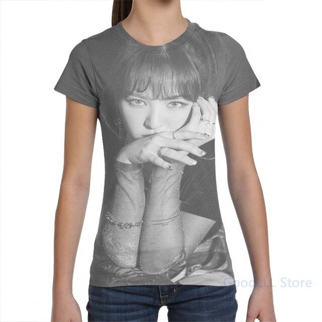 Red Velvet K-pop men T-Shirt women all over print fashion girl t shirt boy tops tees Short Sleeve Tshirts