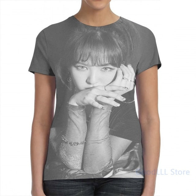 Red Velvet K-pop men T-Shirt women all over print fashion girl t shirt boy tops tees Short Sleeve Tshirts
