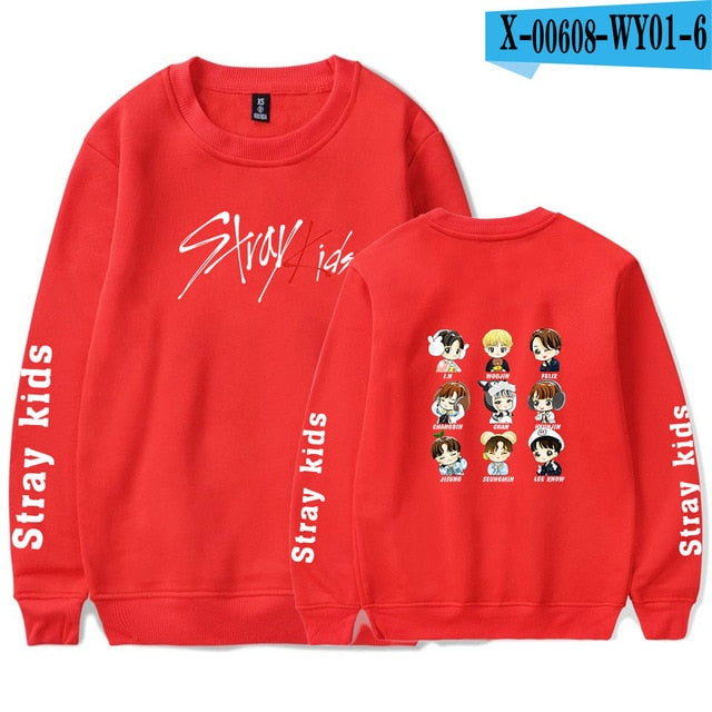 SHEIN Stray kids Sweatshirt O-neck Popular Casual Pullovers Round Collar New Streetwear Unisex Sweatshirt