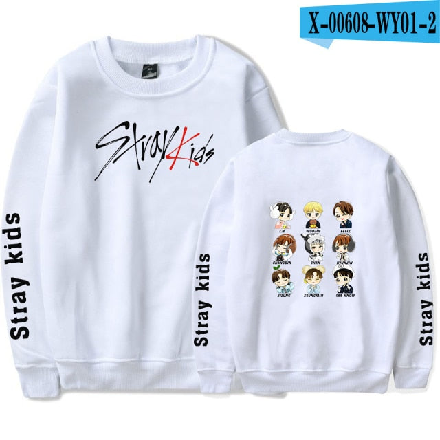 SHEIN Stray kids Sweatshirt O-neck Popular Casual Pullovers Round Collar New Streetwear Unisex Sweatshirt