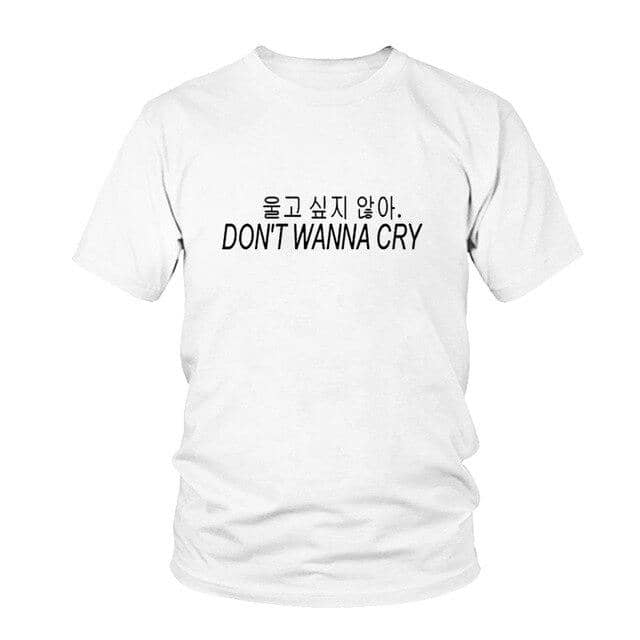 Kpop Newest Seventeen Kpop korea Don't Wanna Cry TShirt streetwear fashion unisex letter print tee tops woman/man clothing Female T-shirts that you'll fall in love with. At an affordable price at KPOPSHOP, We sell a variety of Seventeen Kpop korea Don't Wanna Cry TShirt streetwear fashion unisex letter print tee tops woman/man clothing Female T-shirts with Free Shipping.