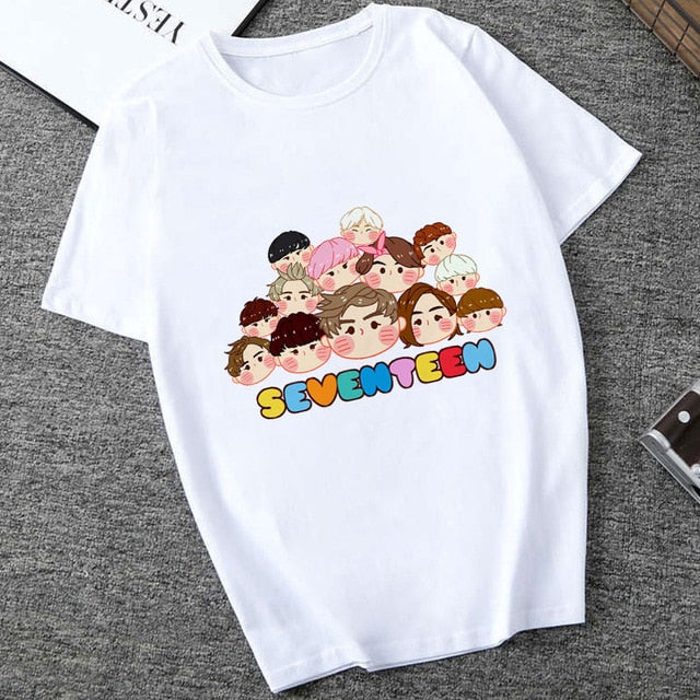 Seventeen T-Shirt 95s Aesthetics Print Casual Short Sleeve Streetwear Women Top